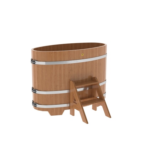 BentWood овальная из дуба (0,69х1,31 м.), h=1 м. Натуральная Премиум купель фото  фото - 1