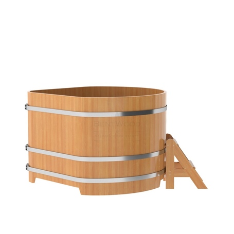 BentWood угловая из лиственницы (1,37х1,37 м.), h=1 м. Натуральная Премиум купель фото  фото - 3
