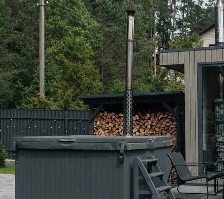 Купель Фурако Polar Spa ELITE QUATTRO 200 квадратная с интегрированной печью для 6-8 человек (термососна светлая) фото  фото - 30